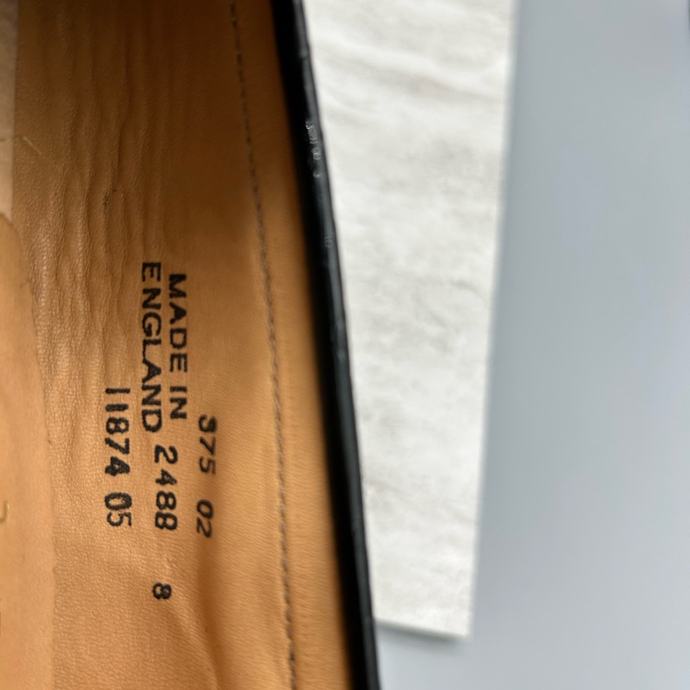 Women’s Black Leather Loafers, Size 8, Purified Brand, Eco Friendly From England - Picture 10 of 10